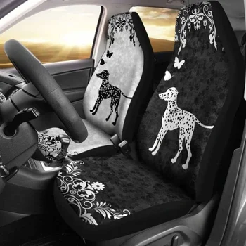 Калъфи за автомобилни седалки за кучета от порода Далматин, комплект от 2 универсални защитни покривала за предните седалки