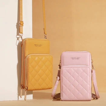 Нова малка чанта през рамо за жени, чанти и калъфи за мобилни телефони, портфейл за карти, портфейли и портмонета