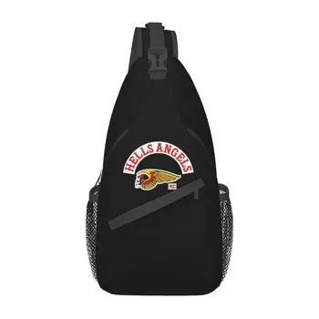Нагрудная чанта през рамо с логото на Hells Angels World, мъжки ежедневни раница за туризъм