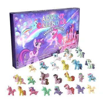 Адвент-Календар My Little Pony Фигурки Еднорог TwilightSparkle Рарити Пинки Пи Играчки Hasbro Обратното Броене Коледен Подарък Кутия