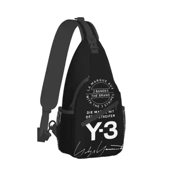 Y-3 Година 3 Лого Малки Чанти-слинги Гърдите Раница През рамо, Спортни Раници на открито, Yohji Yamamoto Pattern Bookbag