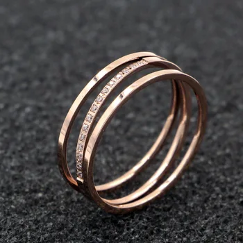 Класически стил, триизмерно на Кръст, диагонално пръстен с цирконием, украшенное ръчно, от неръждаема стомана 316, женски пръстен с високо качество, бижута