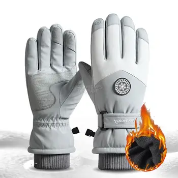 Зимните мотоциклетни ръкавици Флисовые топли ръкавици с пълни пръсти за мотокрос, Каране на мотоциклет със сензорен екран на Мото luvas para moto eldiven