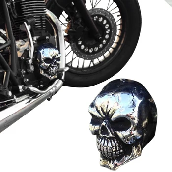 Калъф с рога череп Универсален калъф за колокольчика Череп Зомбита Мото калъф с рога на черепа Аксесоари за мотоциклети за повечето модели Мото