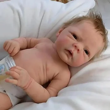 18 Инча 46 см Реалистична Готова Кукла Baby Reborn Бебето Кукла Силиконова Vinyl Кърпа За Тяло Кукла Ръчно изработени Играчки За Момичета Коледен Подарък