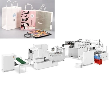Китай Полуавтоматична високоскоростна машина за производство на хартиени торбички Цена с цветен печат на Машина за производство на хартиени опаковки за продажба на
