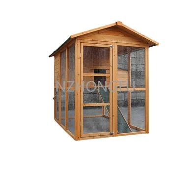Дървена домашна градинска двупластова клетка за домашни любимци Rutin Chicken Coop с автоматично като от масив