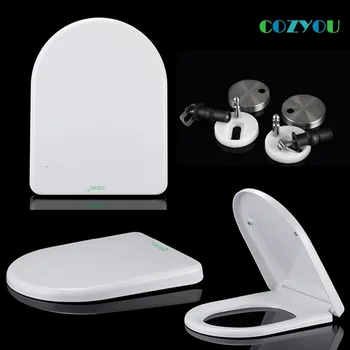 Седалка за тоалетна U-образна форма с керамични текстура от Карбамидоформальдегидного Материал Бавно се Затваря Двоен Бутон За Премахване на COZYOU GBF17255SU