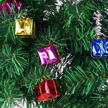 60шт Коледно дърво Висящи украшения Подарък кутия Коледна елха за партита Висящи сувенири ()
