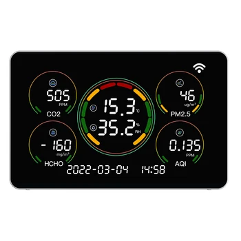 Цифров LCD Термометър, мониторинг на Качеството на Въздуха, Аларма, Дистанционно Предавател на Температура И Влажност С Wi-Fi