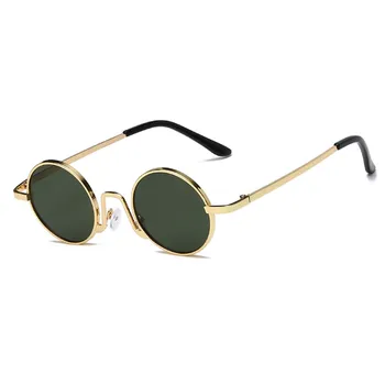 Vintage слънчеви очила в стил steampunk, кръгли тенденция огледално поляризирани слънчеви очила