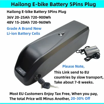 Батерията на hailong техника E-bike 48V 20Ah 36V 20Ah 25Ah Корпоративна Литиево-йонна Батерия Планинско Колоездене Fat Bike Градски Велосипед Ebike Батерия със Зарядно устройство