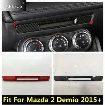 Декоративна ивица на екрана на централния дисплей на арматурното табло, за довършителни работи на капаци на панела, подходящи за Mazda 2 Demio 2015 - 2021 Автомобилни аксесоари от въглеродни влакна/червено
