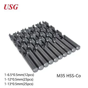 USG Директен опашка HSS M35 Кобалт 5% Напълно шлайфане спирала тренировки 1-6,5 1-12 су 1-13 0,5 mm комплект