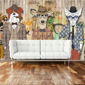 beibehang Индивидуален голям художник по стената ретро носталгия абстрактен магазин за дрехи с животни фон тапети за стени Papel de parede