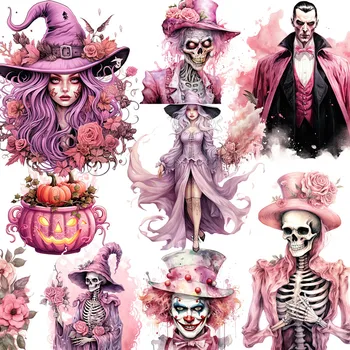 20 бр/опаковане. Розова стикер на Хелоуин, направи си САМ, албум за scrapbooking списание за боклук, Декоративни стикери
