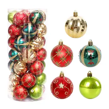 30шт окачване с коледни топки 2.4 инча Набор от сезонни топки Декоративен набор от топки за Празничната украса Украса на Коледната елха със собствените си ръце
