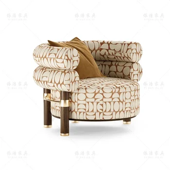 Единична диван-стол от хотелска плат, лек подлакътник за почивка в лобито на клуба, Луксозен модел офис продажби, конферентен стол за конферентна зала