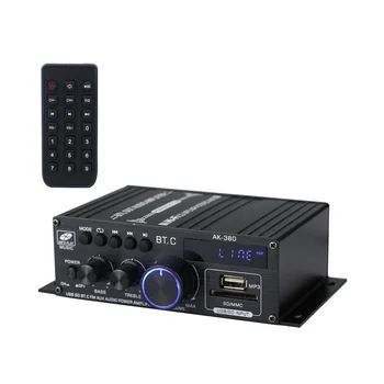 Ak380 800 W 12 усилвател на мощност Bluetooth стерео домашно авто бас аудиоусилитель музикален плейър авто говорител клас D FM USB/SD