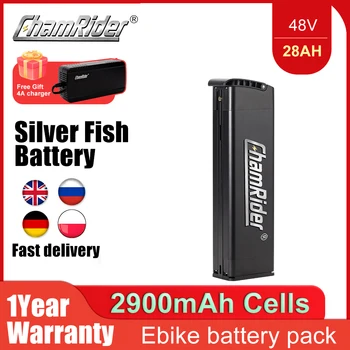 Батерия за электровелосипеда ChamRider-Silverfish, Батерия за электровелосипеда, 100% Реални капацитет, оригинален, Литиева с капацитет 15АЧ, 30А, BMS, 1000 W, 48V, 20А