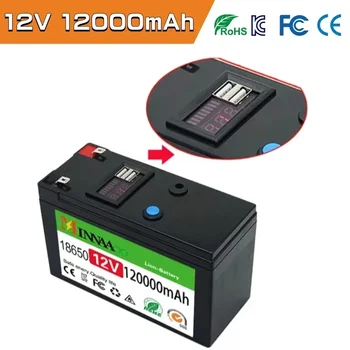 Портативна акумулаторна батерия LiFePO4 с капацитет от 12 До 120 Ah, вградена литиева батерия от 5 До 2.1 A, зареждане чрез USB-порт на храна