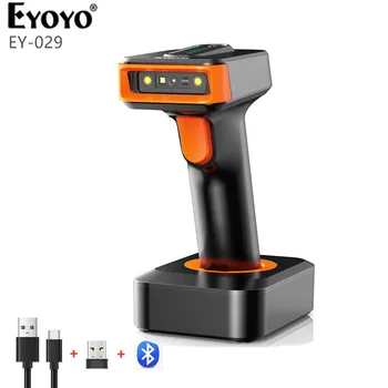 Eyoyo EY-029 С Автоматично сканиране на Екрана 1D Bluetooth Баркод Скенер С Индикатор за Мощност 2500 ма Безжичен 2D Четец на QR-код