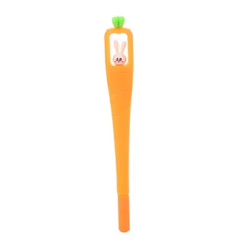 Креативна скъпа писалка с моркови заек, неутрална дръжка, приготвени с черно мастило, канцеларски материали за изпита по писане за ученици, ученически канцеларски материали