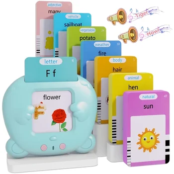 Образователна машина за децата, които говорят за флаш карти, е-аудиокнига за детска градина, изучаване на английски думи, играчки