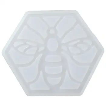 2 елемента Силиконови форми за каботажните Форми от смола 12.6*10.5*0.8 Вижте Бели форми за пчелите Форми за сот САМ Занаятите
