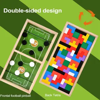 Тенис на футболен мач, дървена игра Sling Shot за 2 играчи, сложна Двустранен Обучение Образователна играчка за парти, интерактивна играчка