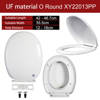 Универсална Кръгла O Форма на Тоалетна чиния с бавно прибиране, Капак за тоалетна, Капак за чаши, Быстроразъемная Полипропиленова дъска, Мека закопчалката XY22013PP