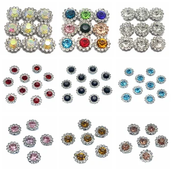 50 сребърни мъниста с декорация във формата на кристали, планински кристал, перли, копчета с плоска обратна страна, 11 мм, безплатна доставка