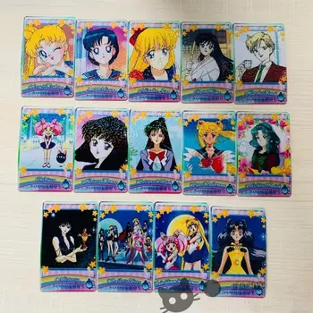 14 бр. /компл. Самодельная Sailor Moon Aino Минако Кайоу Мичиру Герои Аниме Игри Колекция От Класическите Серии Стикер С Кристали