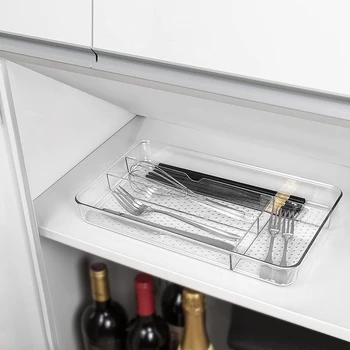 Тава за прибори за хранене, нескользящий чекмеджето за съхранение на кухненски прибори
