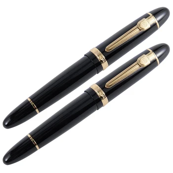 2X Писалка Jinhao 159 18Kgp с писалка писалка базирани на средна ширина 0,7 мм, безплатен офис писалка с предавателна кутия, черна