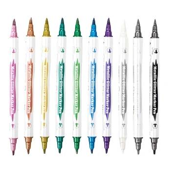 10 Броя Метални маркери химикалки с Двоен Край за Colorization Картички за Scrapbooking 