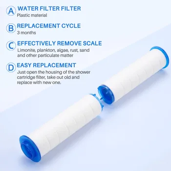 Заменяеми филтър за душ за твърда вода 10шт - филтър за вода за душ с висока производителност за отстраняване на хлор и флуор