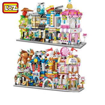 LOZ Mini Bricks Сцена с изглед към града, Мини-модел на улиците, на Строителни блокове, детски играчки, Детска стая, Сладкарница, Магазин за играчки, Архитектура, Бебешки теми