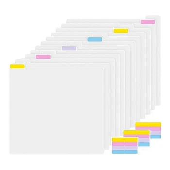 Хартия органайзер за съхранение от 12 теми, пикантни бележки 31x32 см, прозрачен PVC за разделители кутии за съхранение на грамофонни плочи