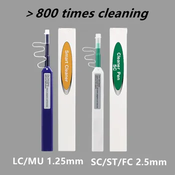Пречистване на оптична писалка FTTH един клик 2,5 мм SC/FC/ST Чистящая дръжка 1,25 mm LC/МУ Уши за почистване на оптичните съединители 800Cleans