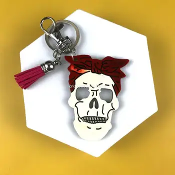 Ключодържател с виртуален скелет на Хелоуин, Форма от епоксидна смола, Блестящ Гланц Медальон с череп, Силиконова форма, Бижу колие Направи си сам